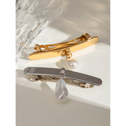 18k gold plated pearl hair clip, view 7 - MRSLM