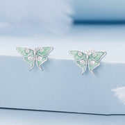 mint green butterfly earrings, view 2 - MRSLM