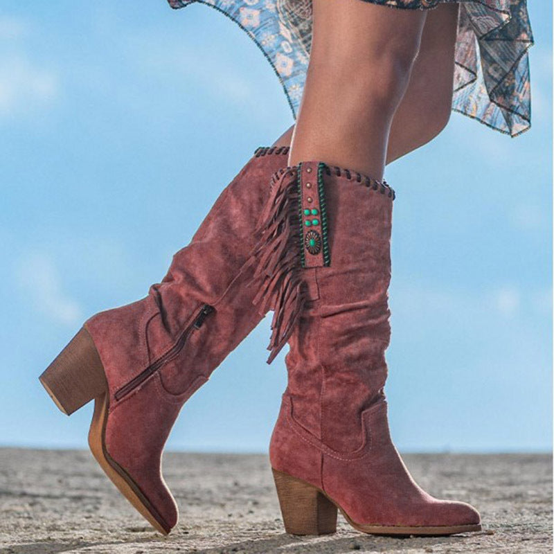 Fringed suede boots, view 4 - MRSLM