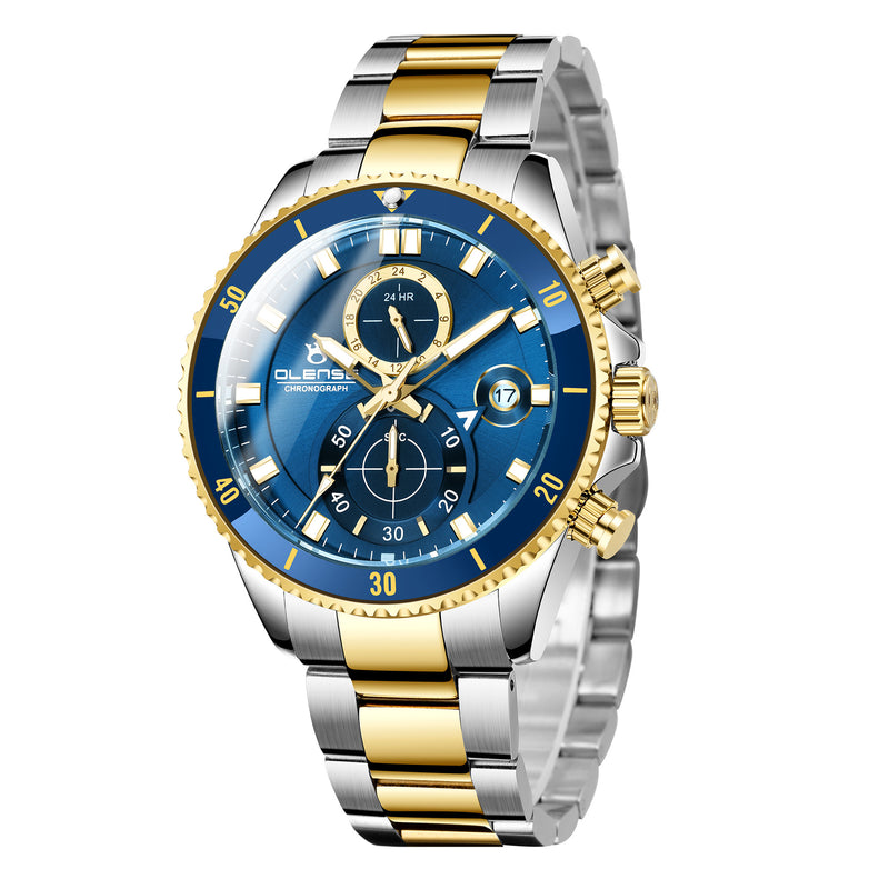 men's classic six-hand steel watch, view 4 - MRSLM