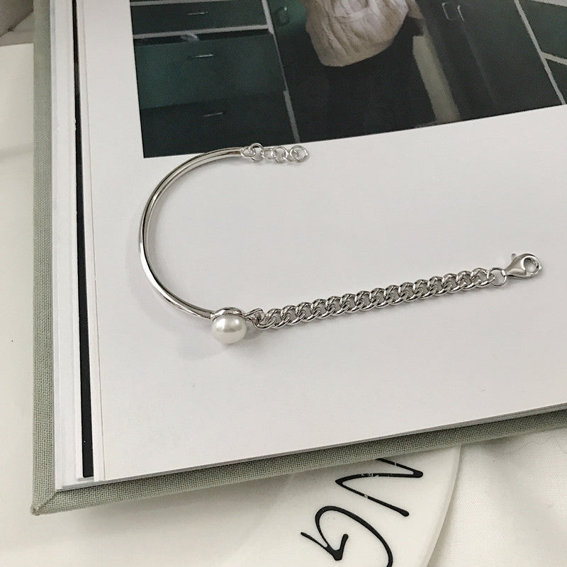 asymmetrical pearl bracelet, view 4 - MRSLM