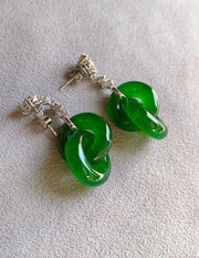 s925 silver double ring earrings, view 3 - MRSLM