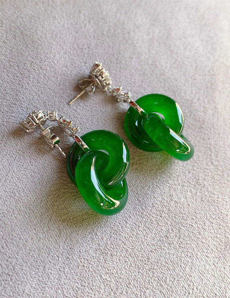 s925 silver double ring earrings, view 3 - MRSLM