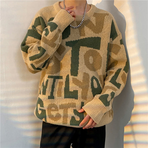 Men's color-block crew neck knit sweater - MRSLM