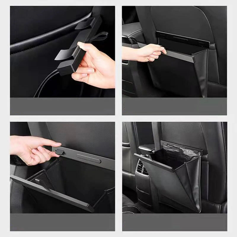 waterproof pu leather car trash bin, view 8 - MRSLM