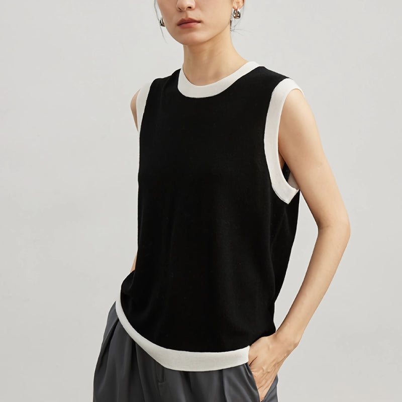 merino wool o-neck pullover vest, view 6 - MRSLM