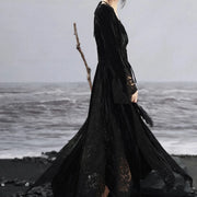 dark velvet lace splice dress - MRSLM