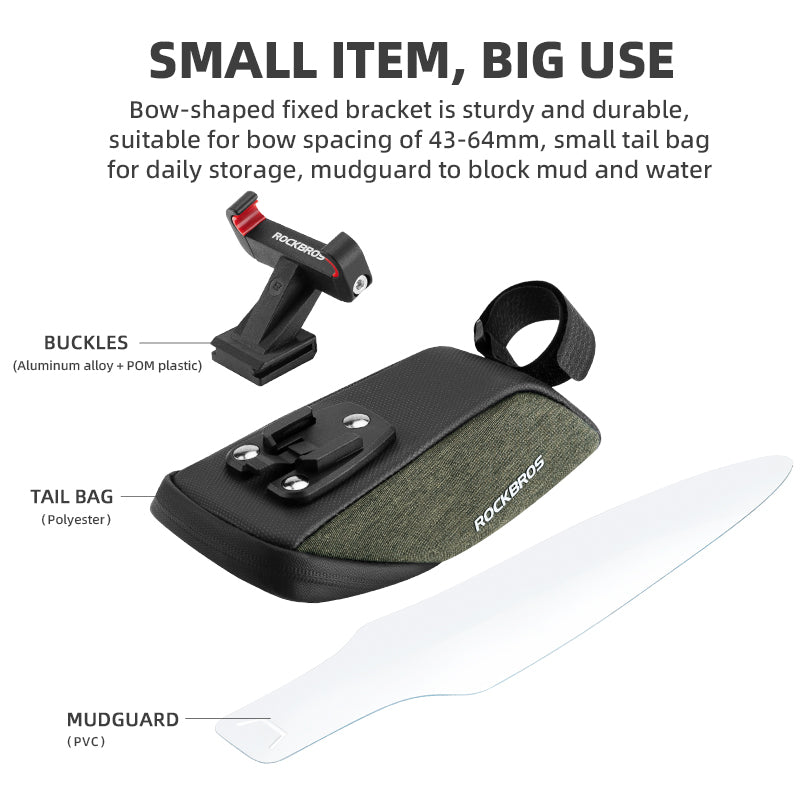 Compact waterproof bicycle saddle bag, view 5 - MRSLM