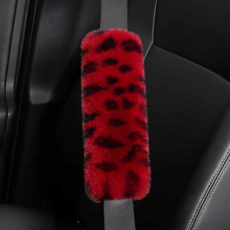 leopard print seat belt shoulder pad, view 9 - MRSLM