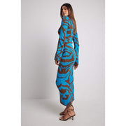Striped knit O-neck midi dress, view 16 - MRSLM