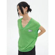 V-neck knit vest for women, view 4 - MRSLM