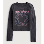 women's vintage print long sleeve t-shirt, view 8 - MRSLM