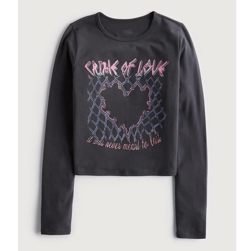women's vintage print long sleeve t-shirt, view 8 - MRSLM