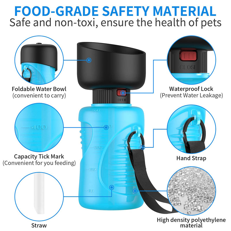 portable dog water bottle, view 6 - MRSLM