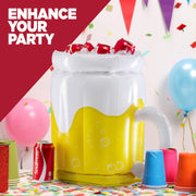 inflatable beer mug cooler pool float, view 3 - MRSLM
