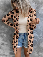 long leopard print loose cardigan sweater, view 2 - MRSLM