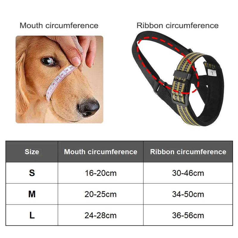 reflective dog muzzle, view 9 - MRSLM
