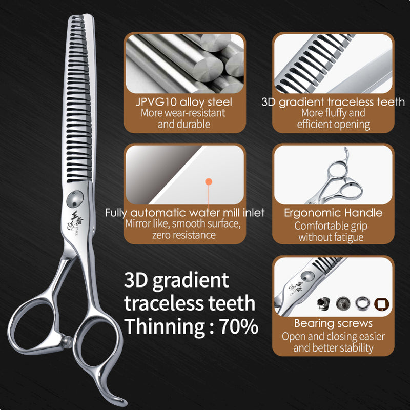 7-inch 3d gradient traceless teeth chunker shears, view 6 - MRSLM