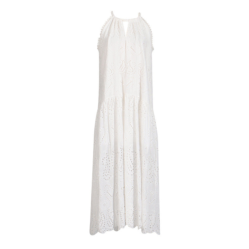 embroidered halter dress, view 5 - MRSLM