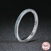 slim silver zircon ring, view 5 - MRSLM