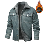 Men's fleece-lined denim jacket, view 2 - MRSLM