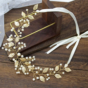 pearl flower leaf headband crown, view 3 - MRSLM