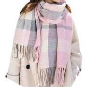 Thick plaid tassel winter scarf, view 8 - MRSLM