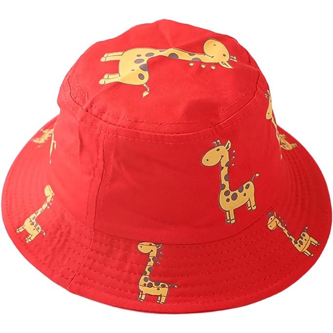 cartoon giraffe bucket hat for kids, view 2 - MRSLM