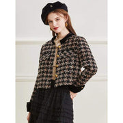retro plaid long sleeve office coat, view 6 - MRSLM