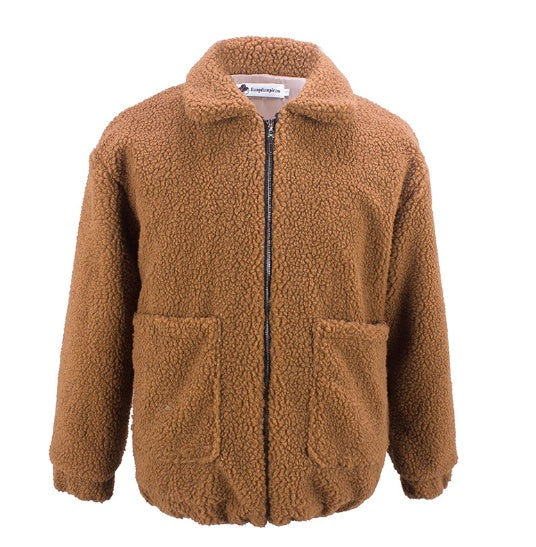 Women's faux shearling plush coat, view 5 - MRSLM