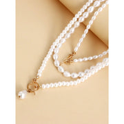 imitation pearl heart pendant necklace, view 5 - MRSLM