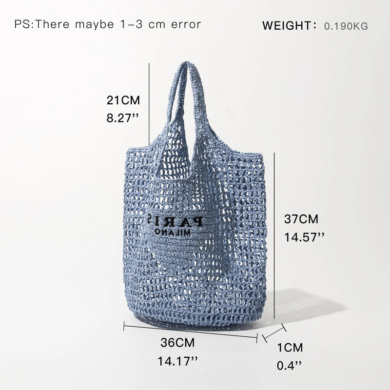 plaited raffia straw bucket bag, view 14 - MRSLM