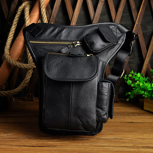 Men's oil waxed leather leg waist bag - MRSLM