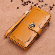 women's long leather clutch wallet, view 2 - MRSLM