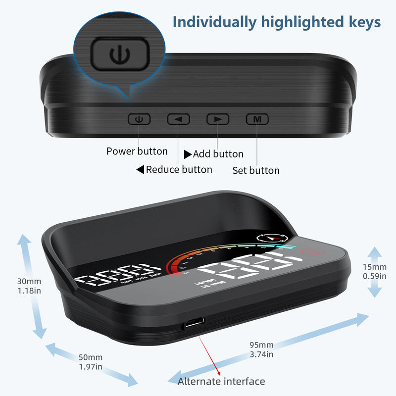 universal car HUD head-up display, view 5 - MRSLM