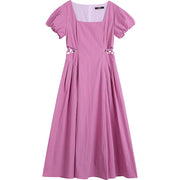 a-line mini dress with square collar, view 7 - MRSLM