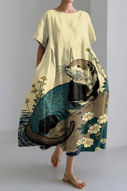 women's loose printed dress, view 10 - MRSLM