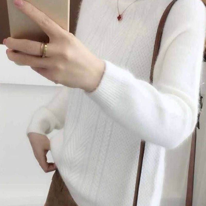 women's plush loose knit sweater, view 5 - MRSLM