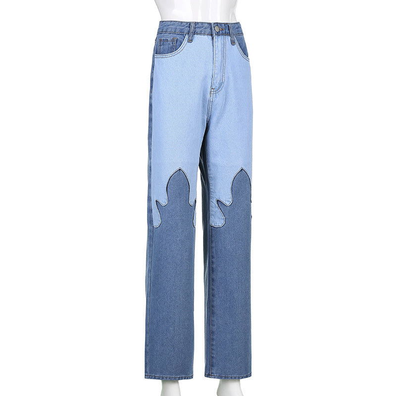 flame stitching high-rise jeans, view 7 - MRSLM