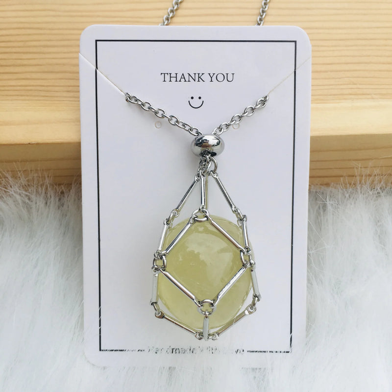 customized stone pendant necklace, view 3 - MRSLM