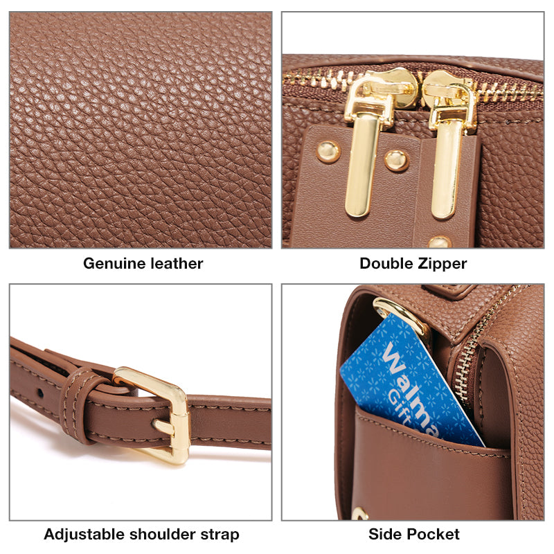 split leather crossbody bag, view 7 - MRSLM