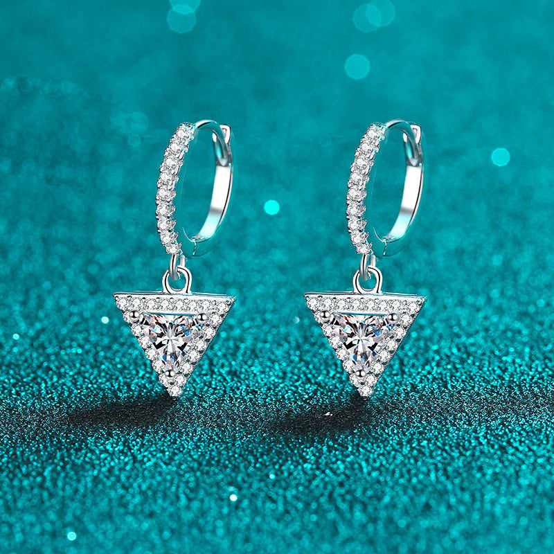 women's triangle zircon earrings, view 2 - MRSLM