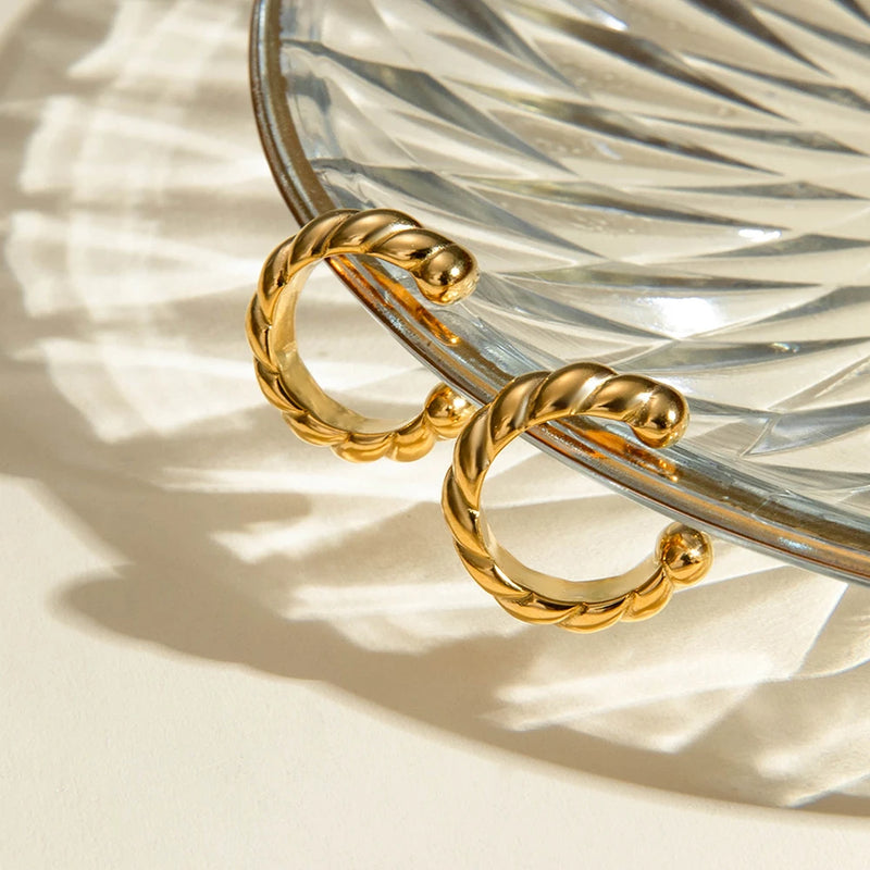 gold plated twine round ear clip, view 4 - MRSLM