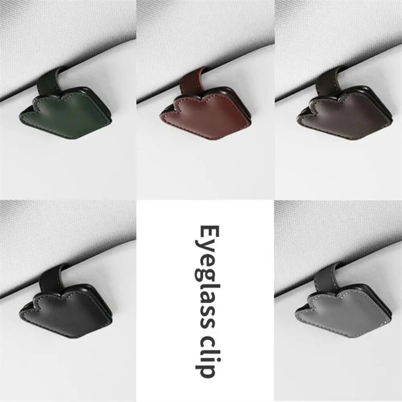 leather car visor clip, view 7 - MRSLM