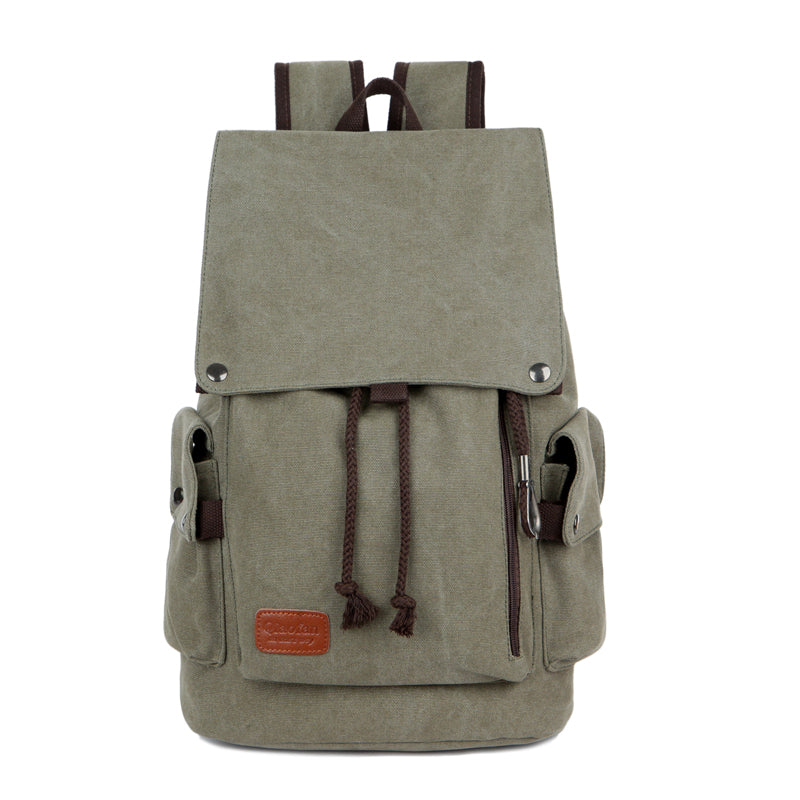 Retro men's casual canvas backpack, view 4 - MRSLM