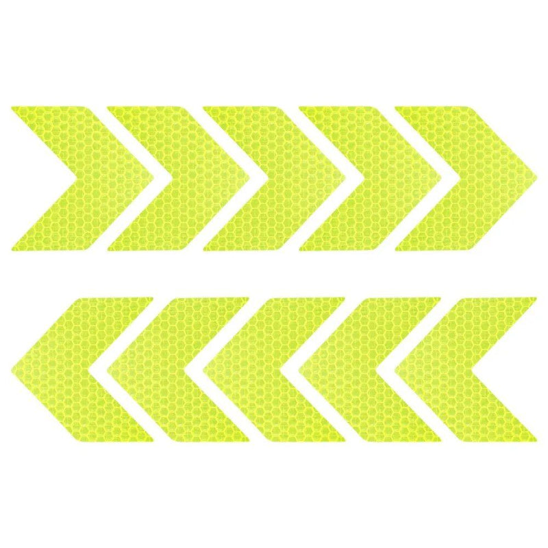 10-Pack Arrow Reflective Safety Decals for Vehicles