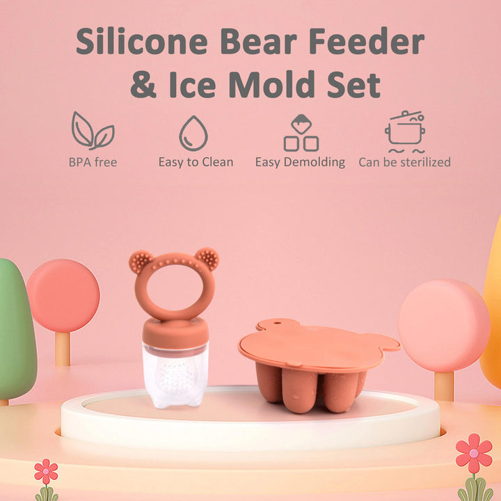 Animal Design Silicone Baby Feeder Tray & Popsicle Mold