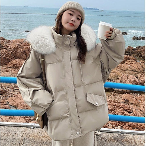 Women's hooded fur collar jacket, view 6 - MRSLM