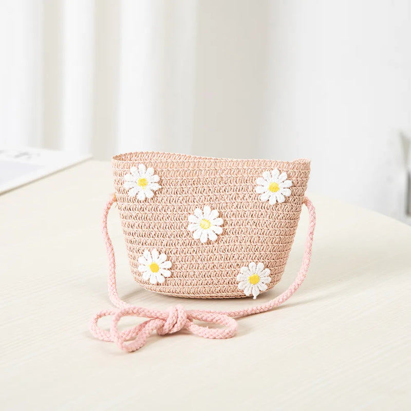 kids daisy sun hat and handbag set, view 6 - MRSLM
