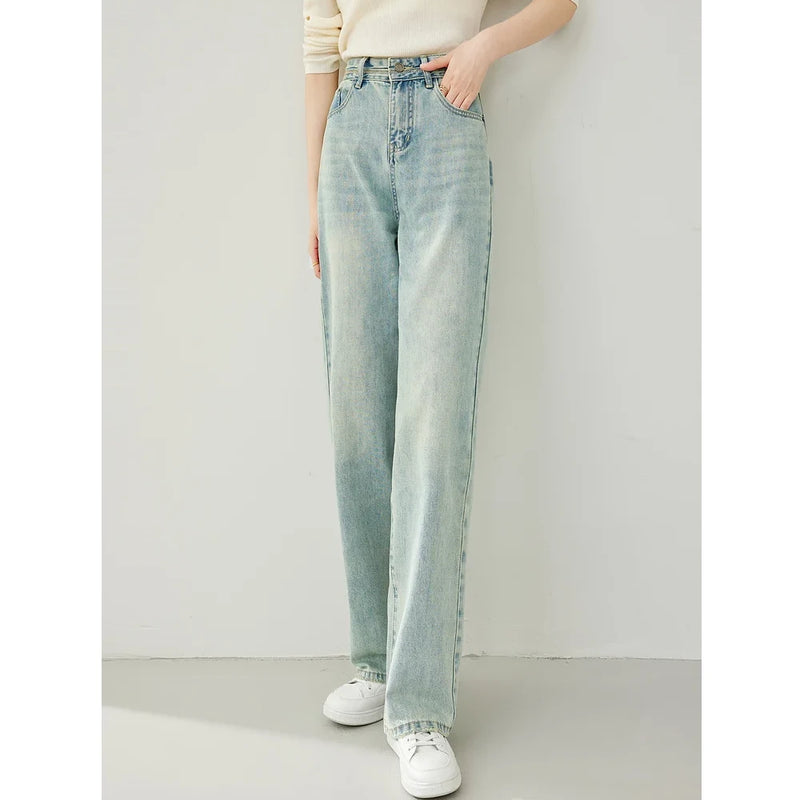 high waist wide leg denim pants, view 3 - MRSLM